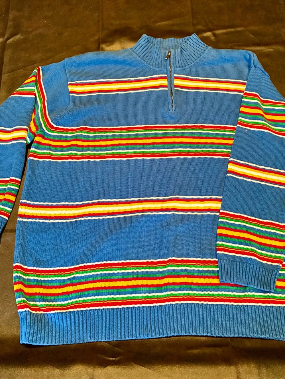 Ralph Lauren Quarter-Zip Stripe Sweater